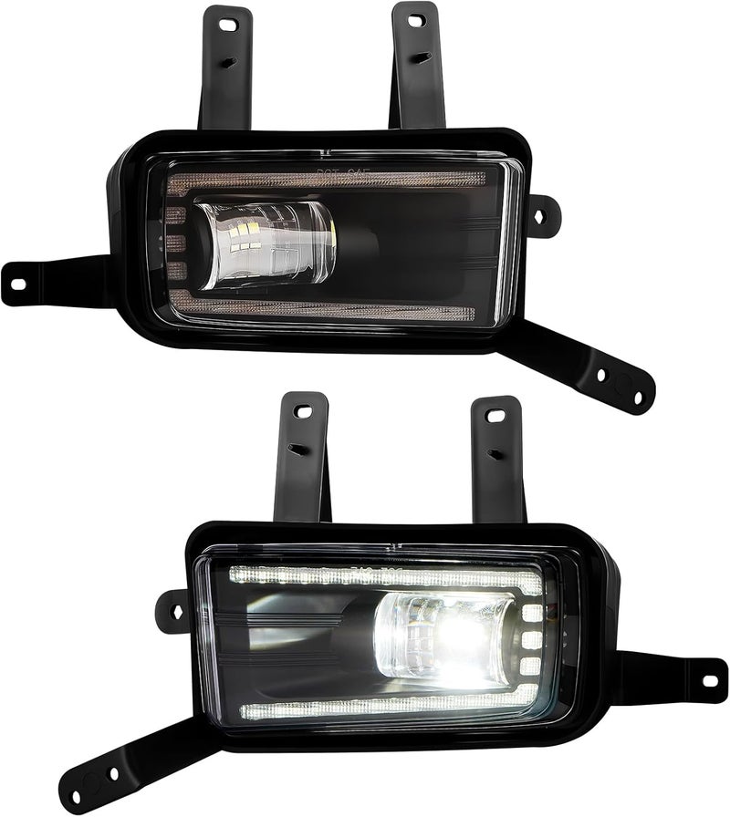 BOXLIGHT LED Fog Lights W/DRL and Dynamic Turn Signals Fit for 2015-2020 Chevy Suburban Tahoe GMC Yukon & Yukon XL Bumper Driving Lamps Fog Lamps - Image 1